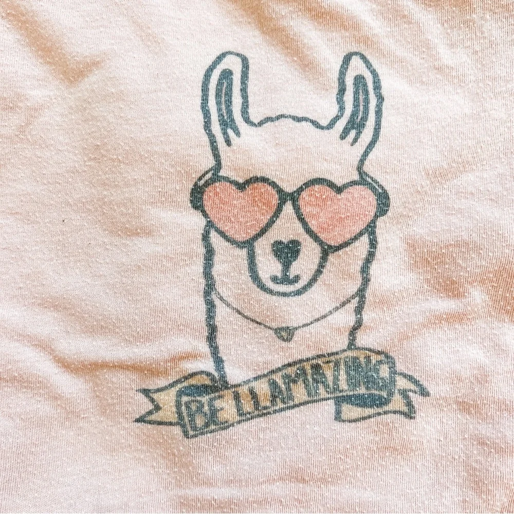 Bella Canvas Kids | Llama Graphic Bodysuit Pink 12-18M Short Sleeve